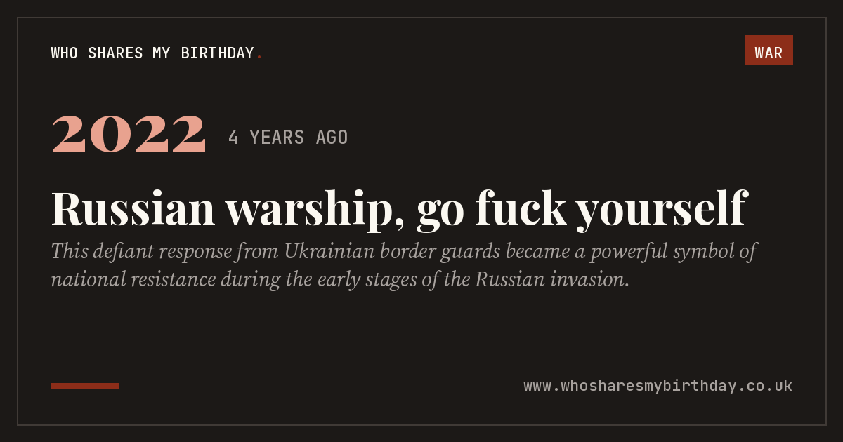 Russian warship, go fuck yourself