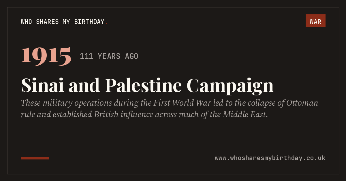 Sinai and Palestine Campaign