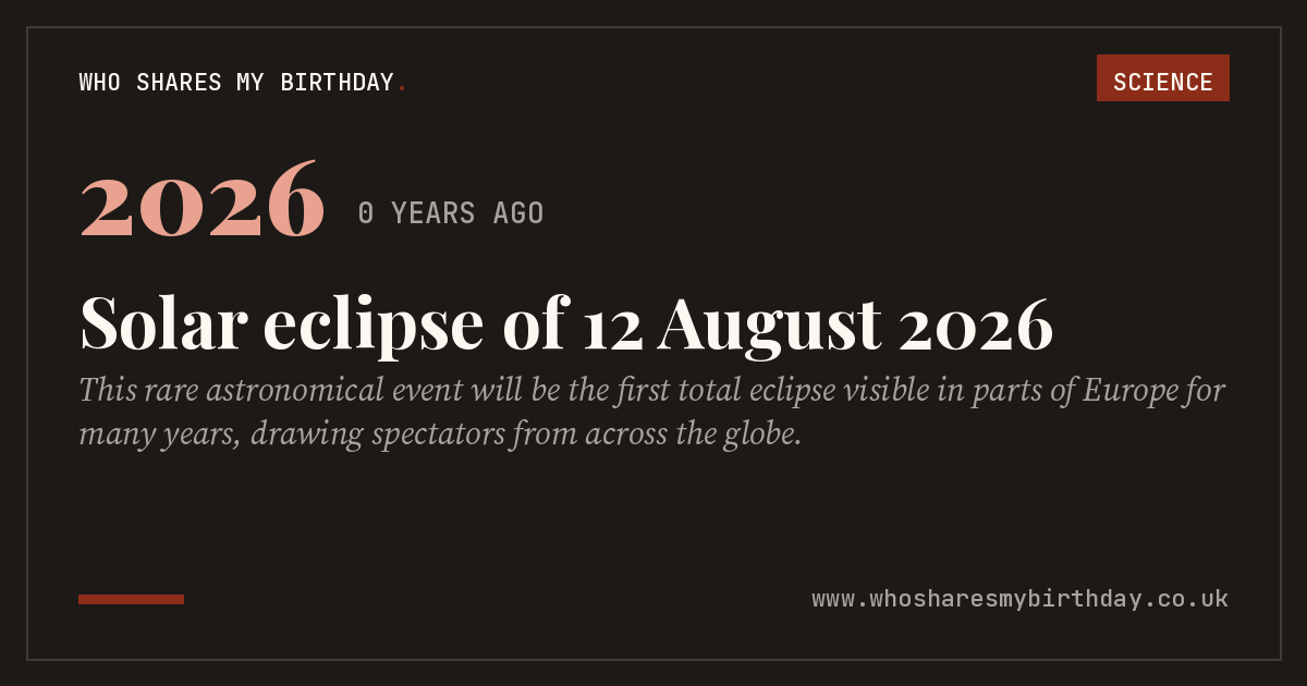Solar eclipse of 12 August 2026
