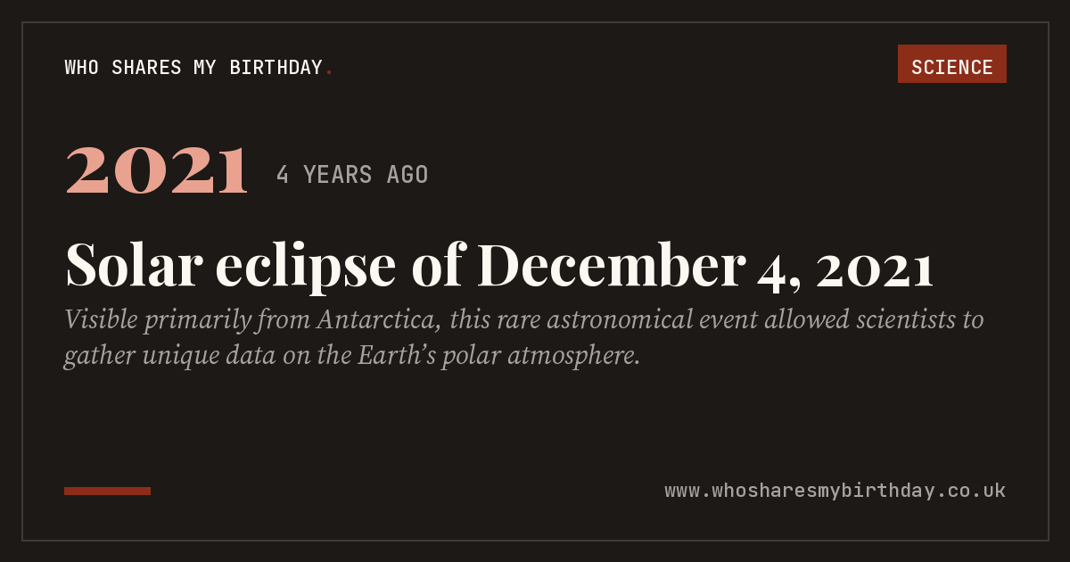 Solar eclipse of December 4, 2021