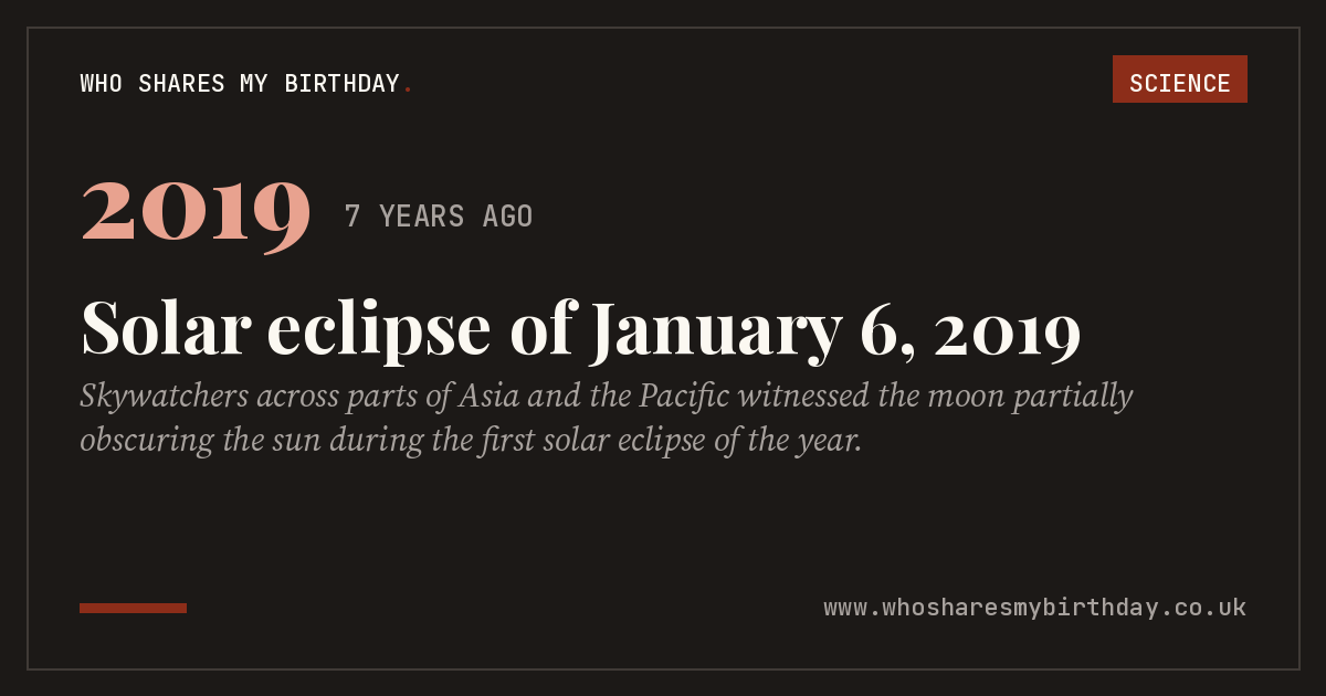 Solar eclipse of January 6, 2019