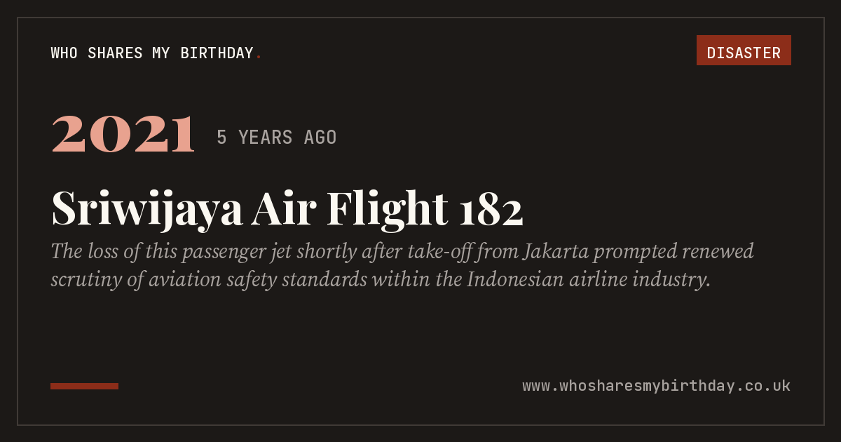 Sriwijaya Air Flight 182