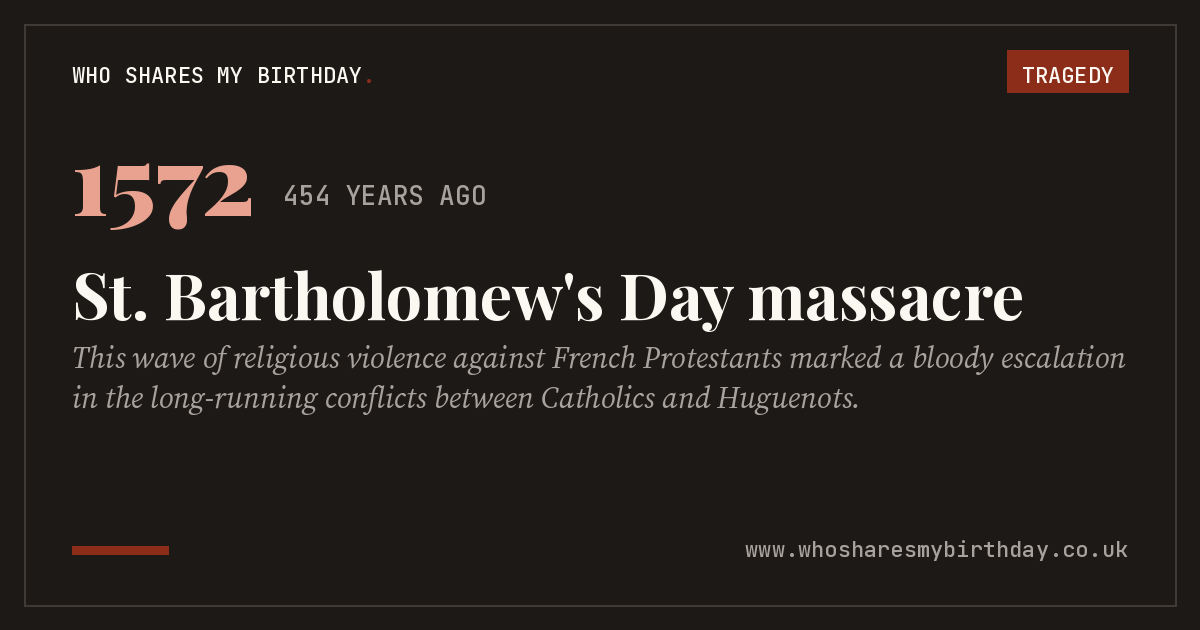 St. Bartholomew's Day massacre