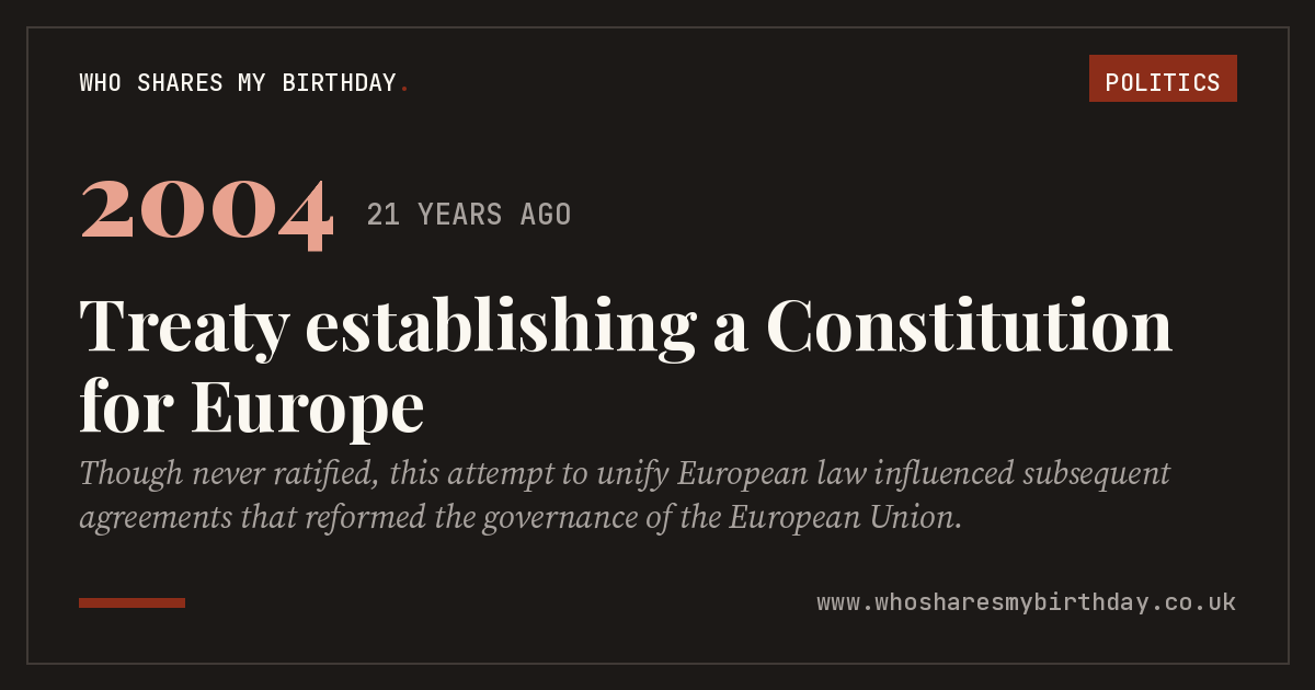 Treaty establishing a Constitution for Europe