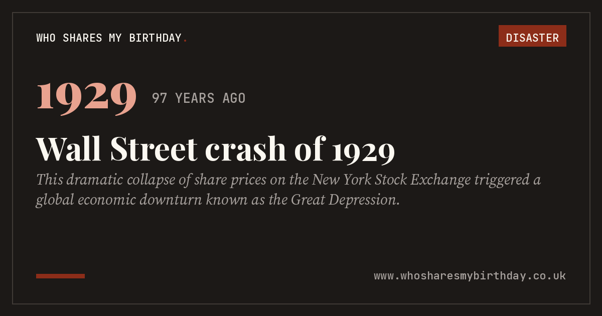 Wall Street crash of 1929