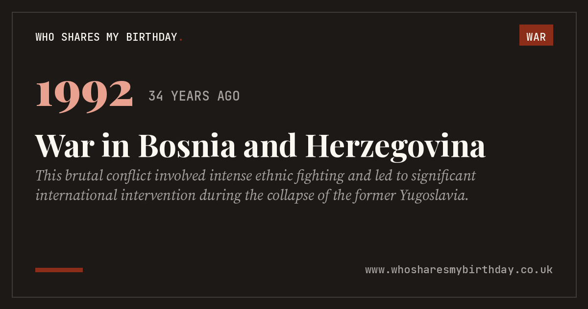 War in Bosnia and Herzegovina