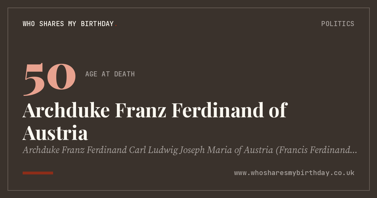 Archduke Franz Ferdinand of Austria