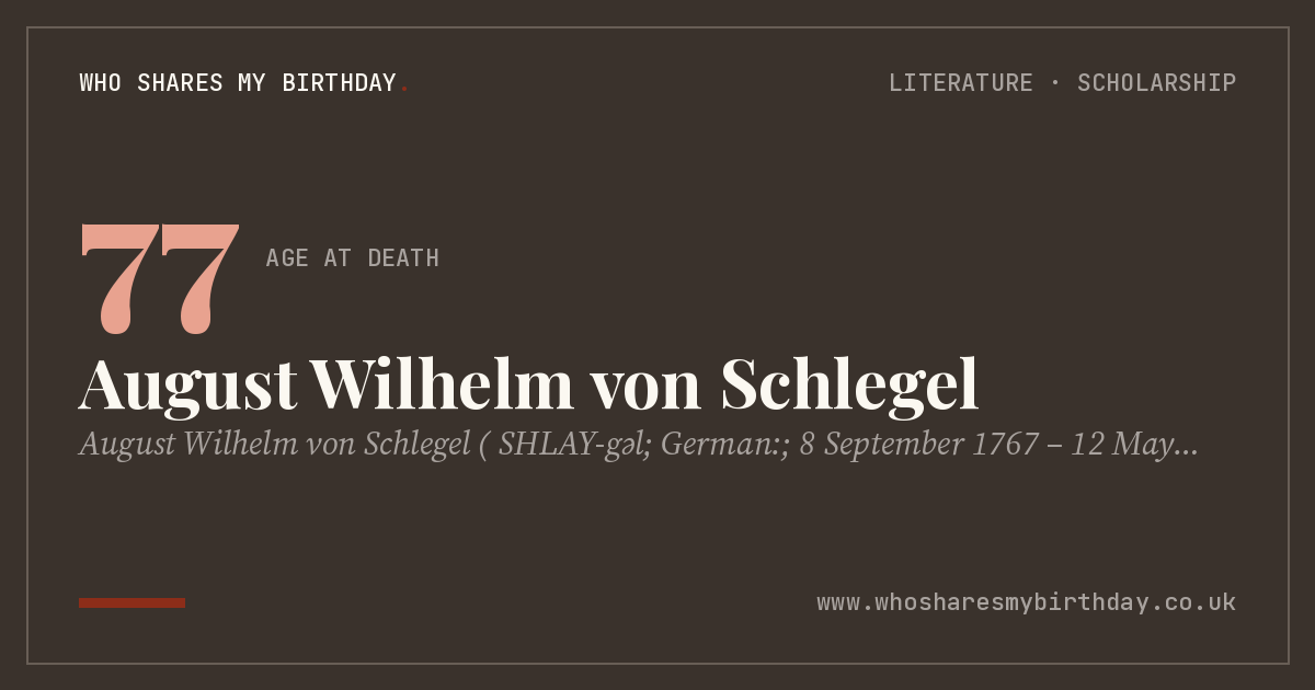 August Wilhelm von Schlegel