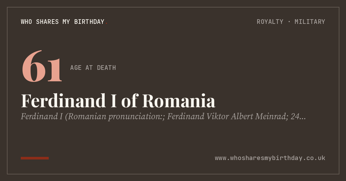 Ferdinand I of Romania