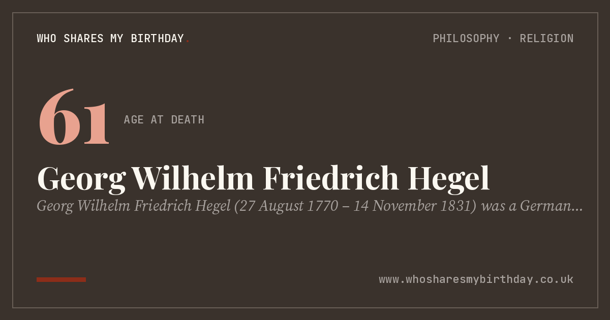 Georg Wilhelm Friedrich Hegel