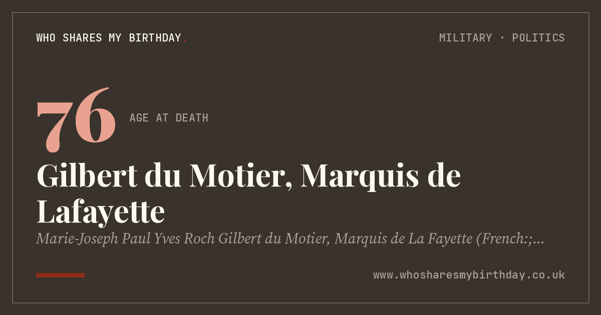 Gilbert du Motier, Marquis de Lafayette
