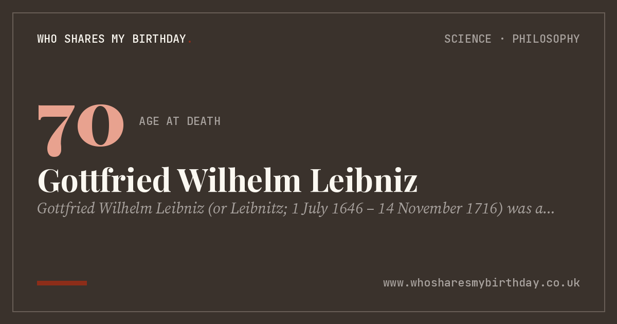 Gottfried Wilhelm Leibniz