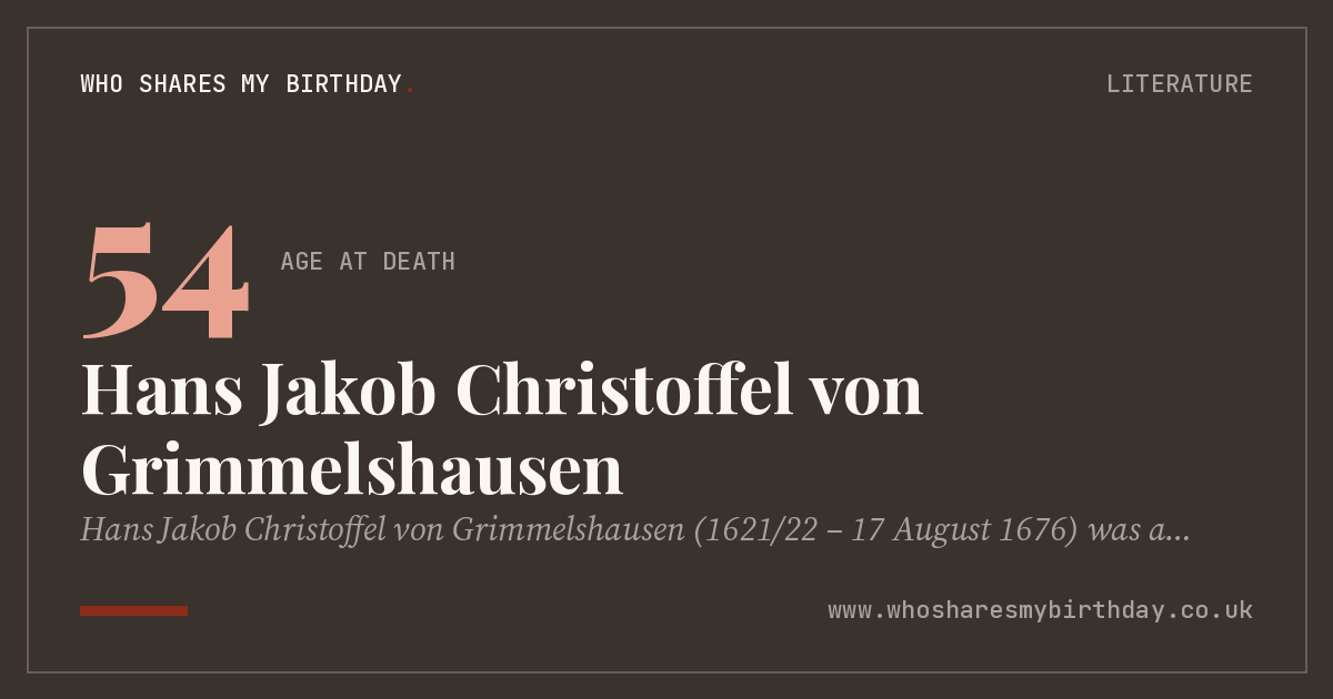 Hans Jakob Christoffel von Grimmelshausen