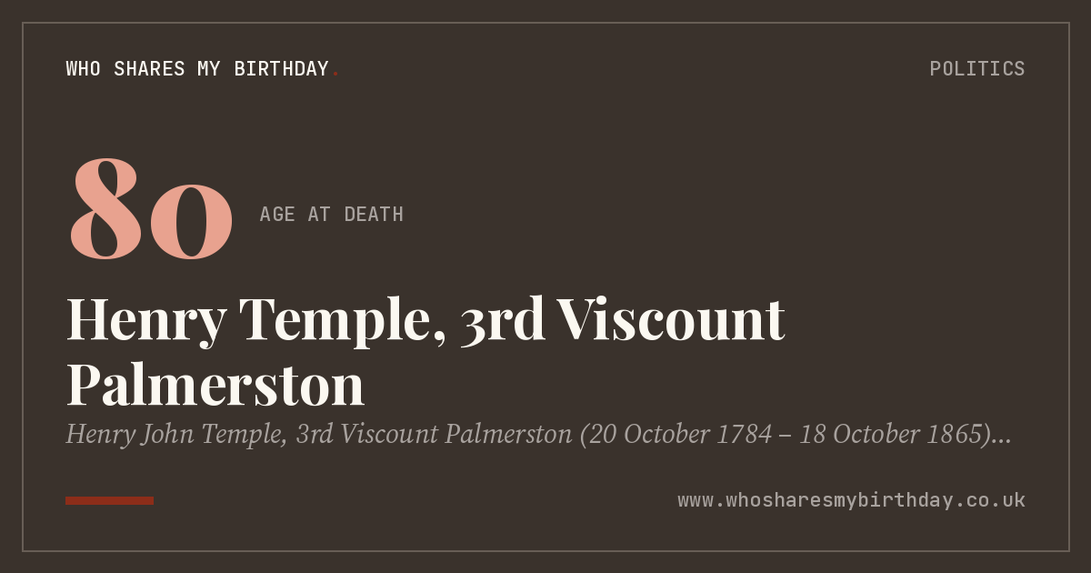 Henry Temple, 3rd Viscount Palmerston