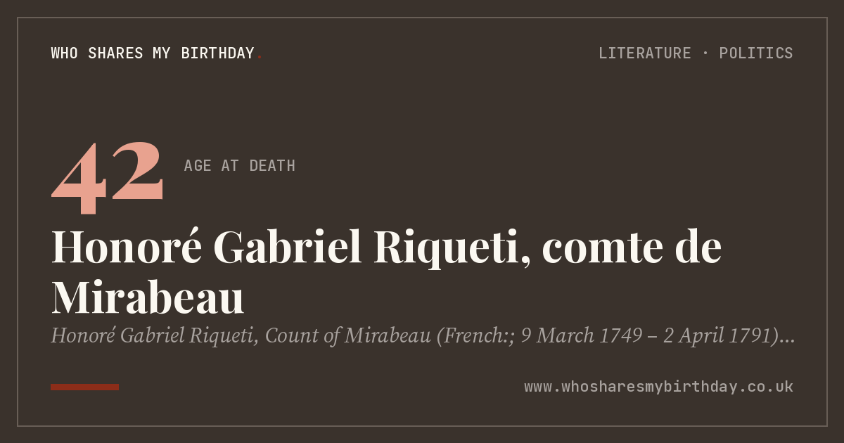 Honoré Gabriel Riqueti, comte de Mirabeau