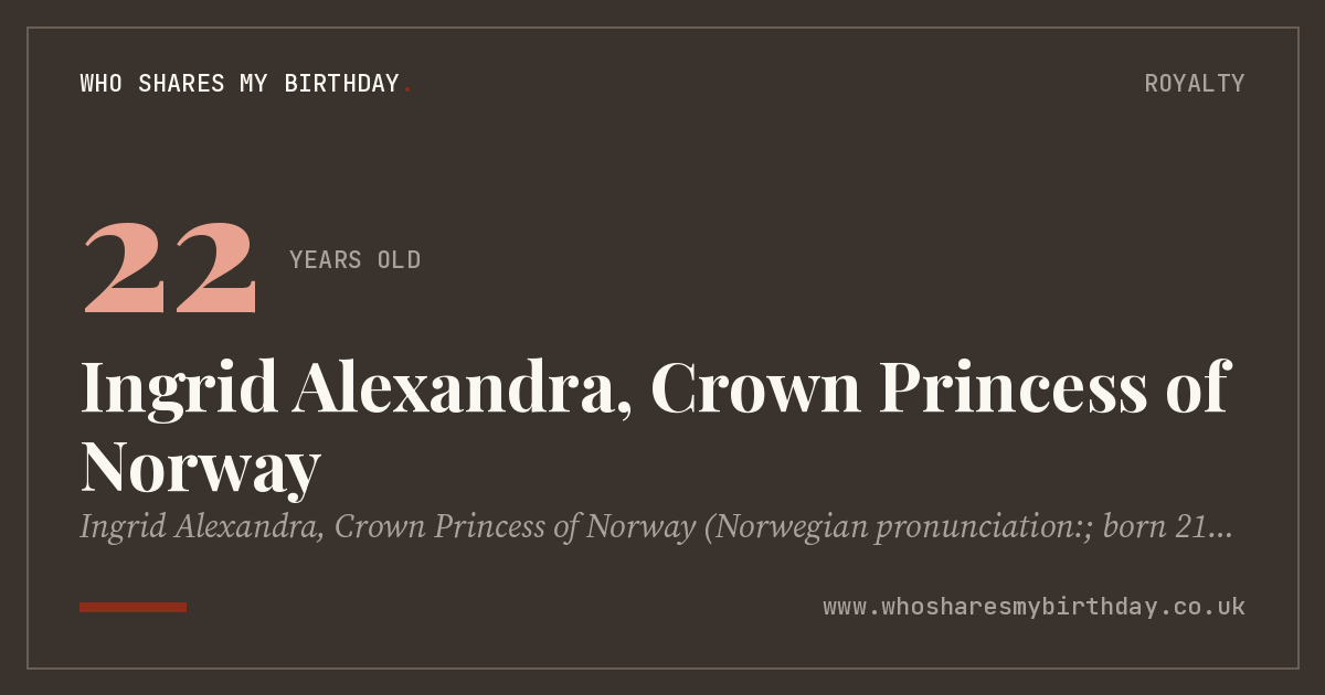 Ingrid Alexandra, Crown Princess of Norway