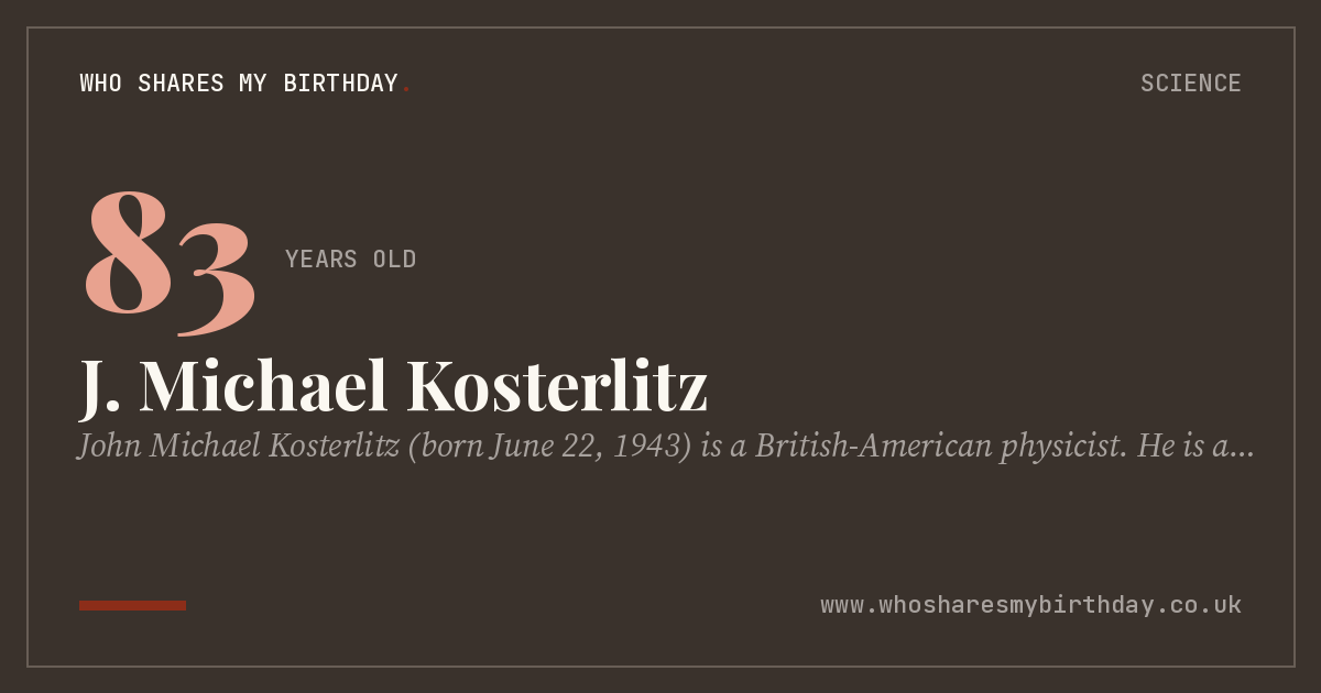 J. Michael Kosterlitz