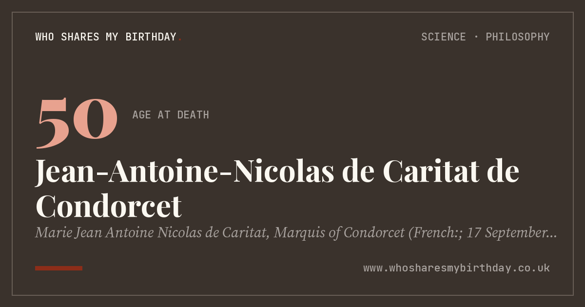 Jean-Antoine-Nicolas de Caritat de Condorcet