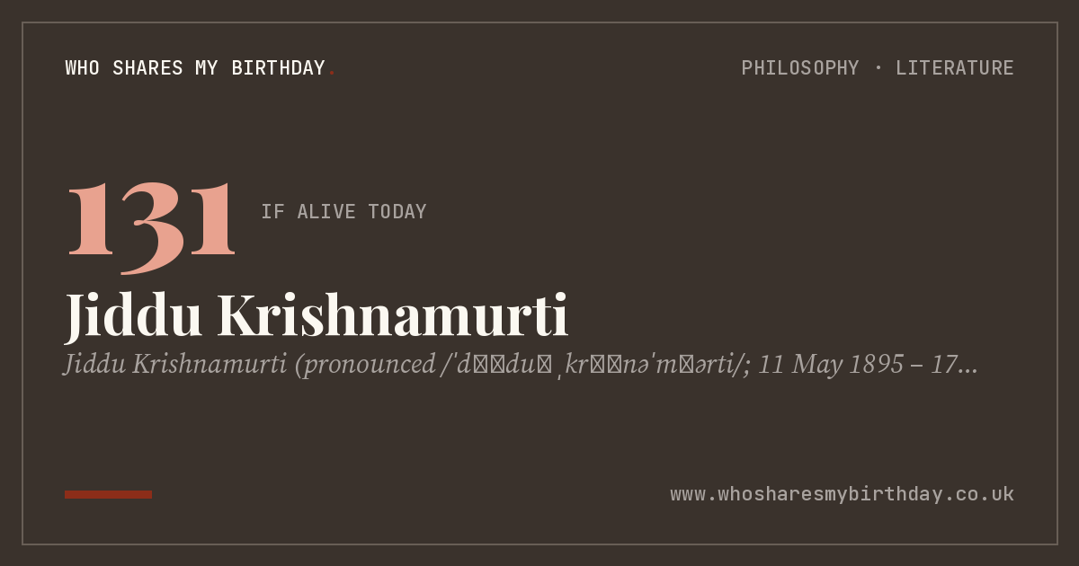 Jiddu Krishnamurti