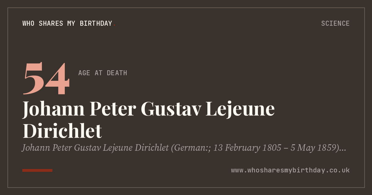 Johann Peter Gustav Lejeune Dirichlet