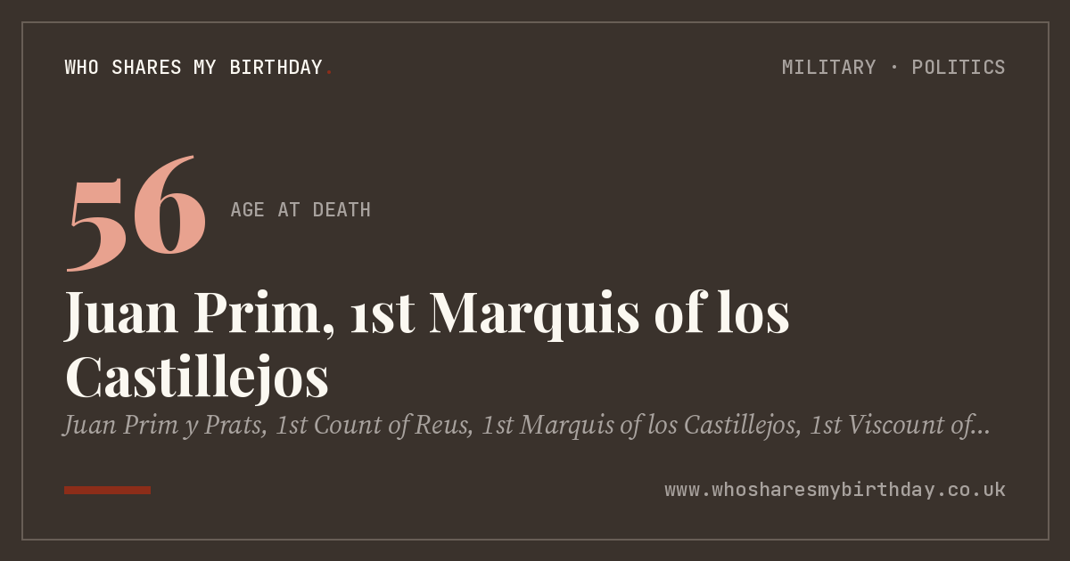 Juan Prim, 1st Marquis of los Castillejos