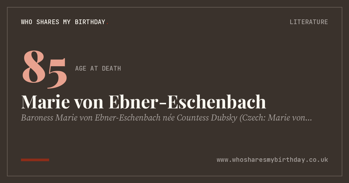 Marie von Ebner-Eschenbach