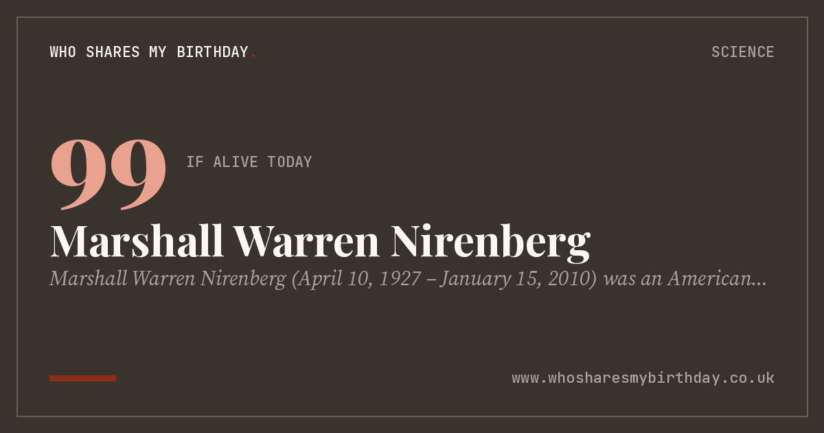 Marshall Warren Nirenberg