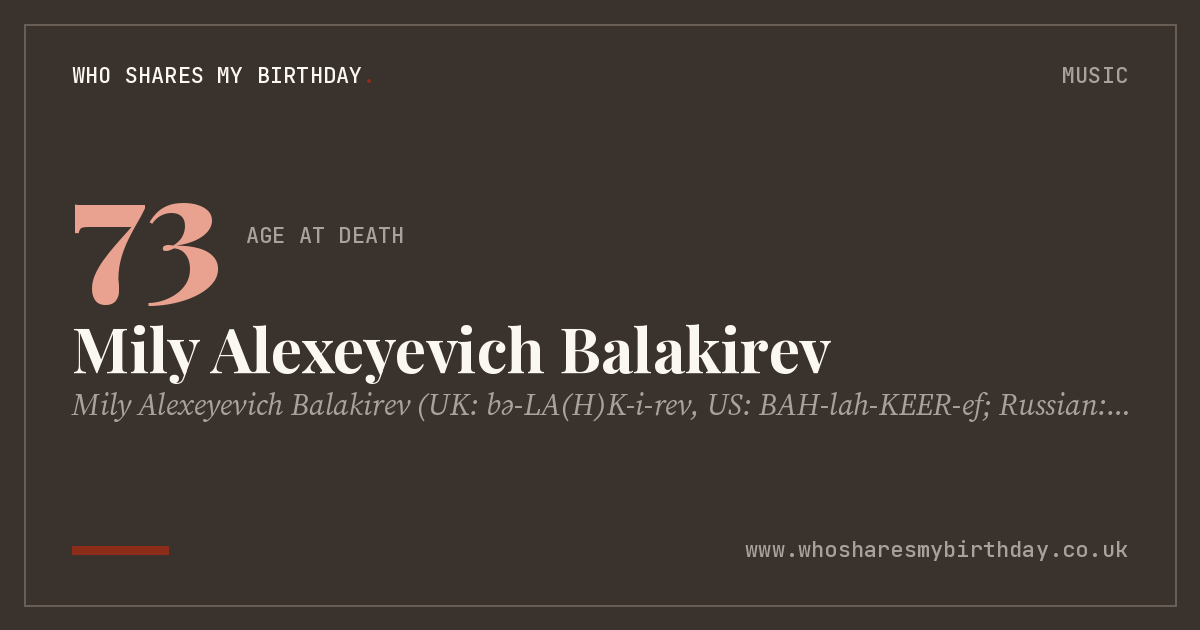 Mily Alexeyevich Balakirev