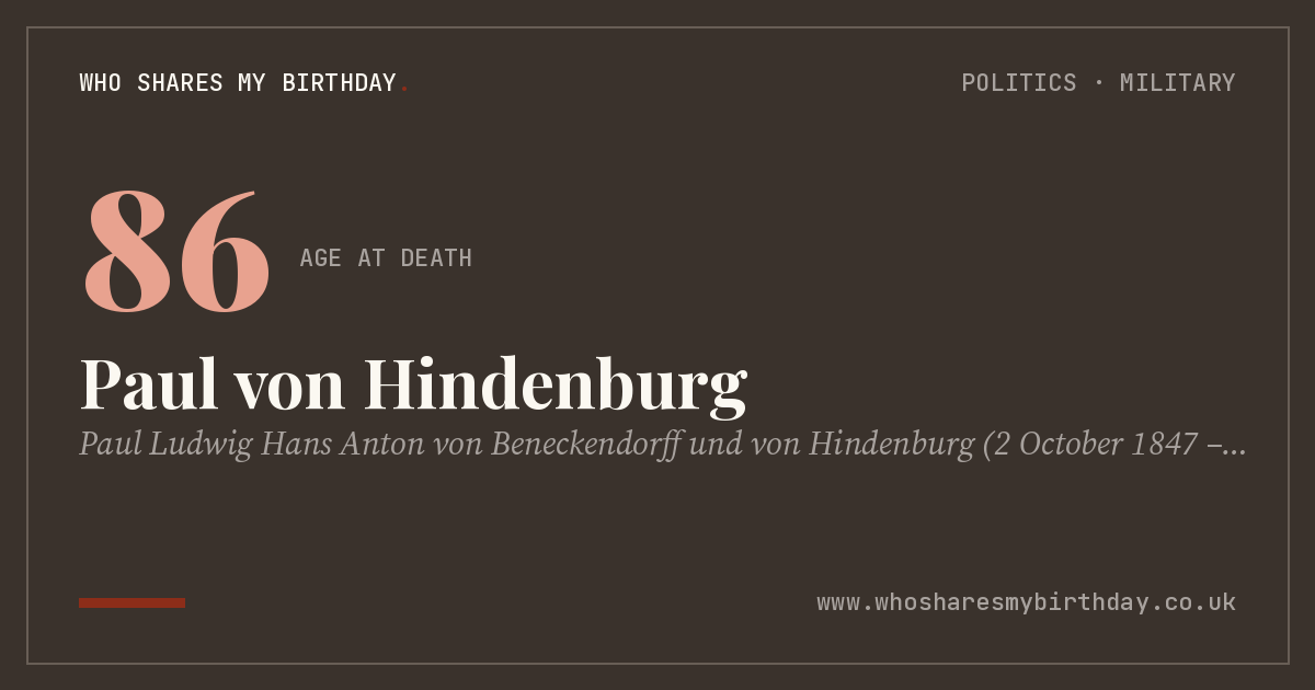 Paul von Hindenburg