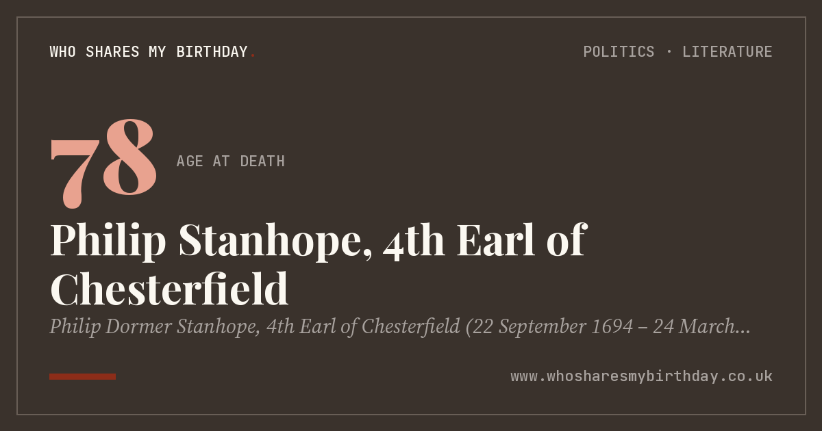 Philip Stanhope, 4th Earl of Chesterfield