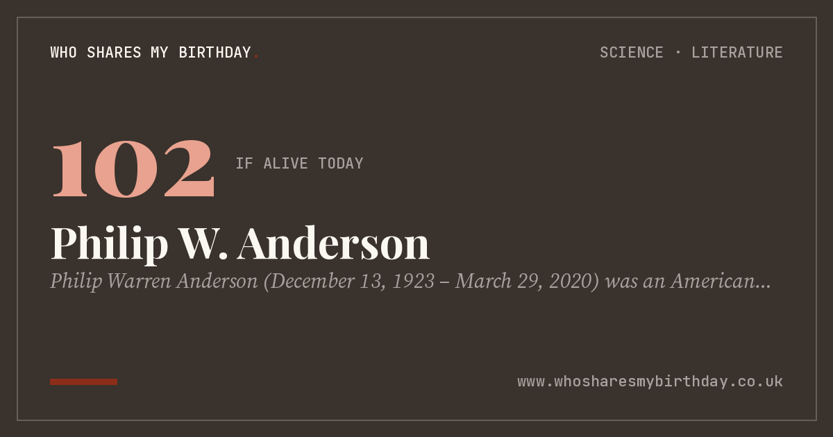 Philip W. Anderson