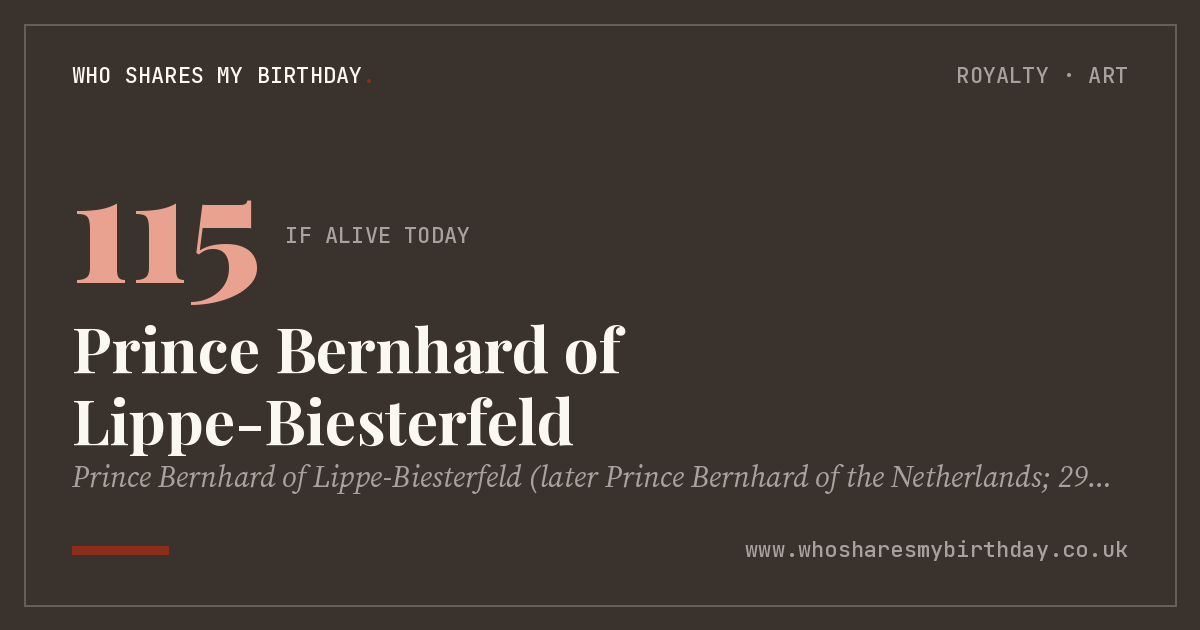 Prince Bernhard of Lippe-Biesterfeld