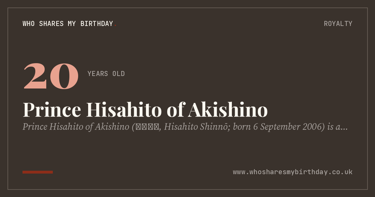 Prince Hisahito of Akishino