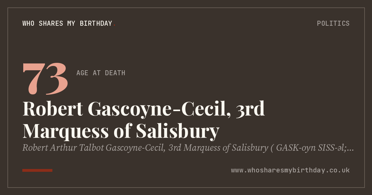 Robert Gascoyne-Cecil, 3rd Marquess of Salisbury