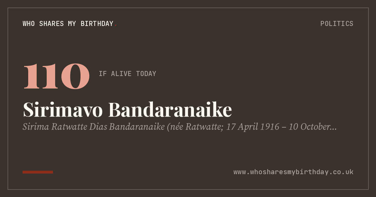 Sirimavo Bandaranaike