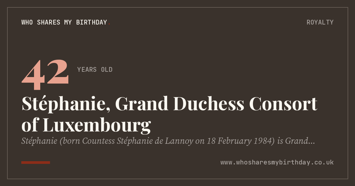 Stéphanie, Grand Duchess Consort of Luxembourg