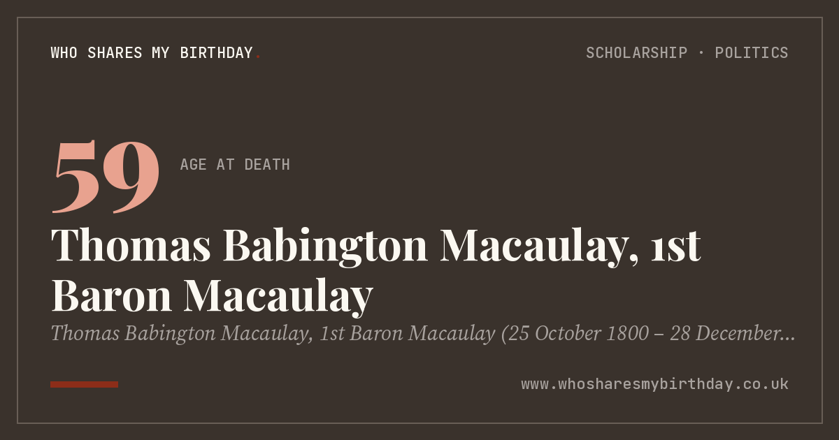 Thomas Babington Macaulay, 1st Baron Macaulay