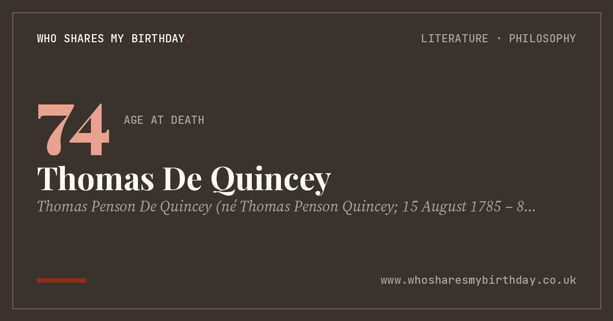 Thomas De Quincey