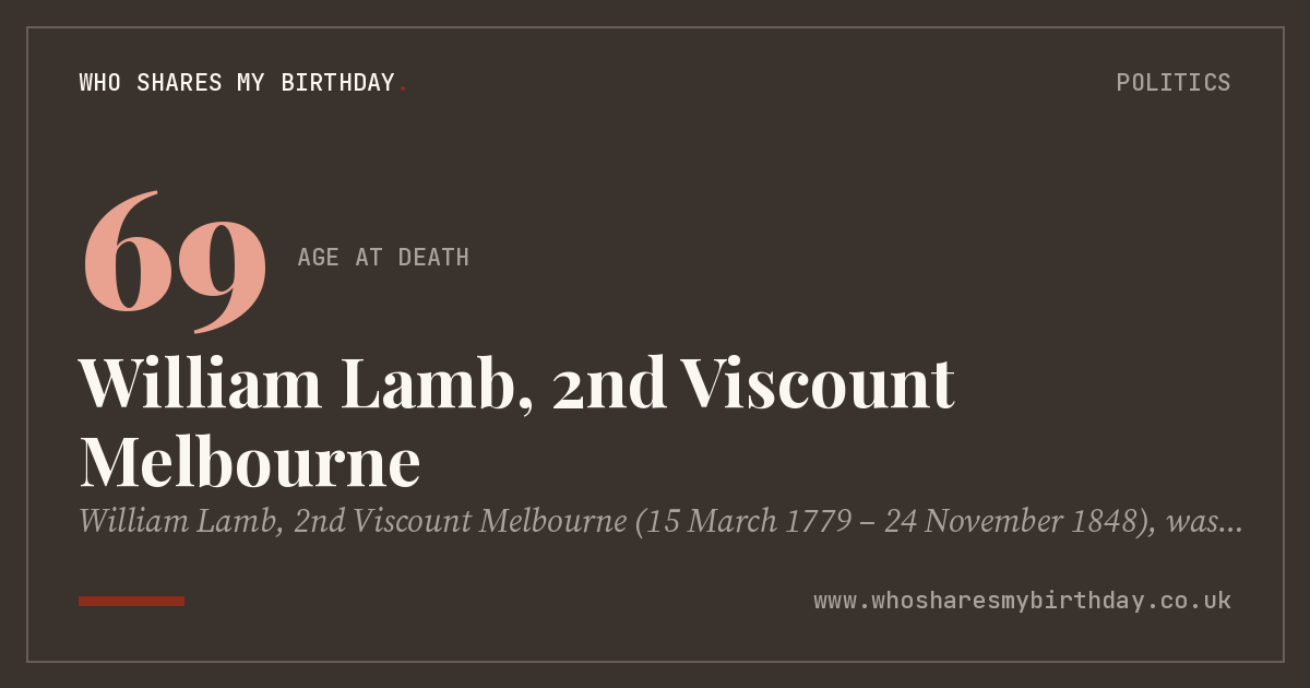 William Lamb, 2nd Viscount Melbourne