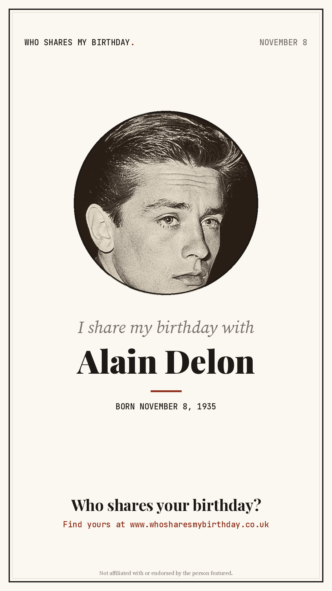 I share my birthday with Alain Delon