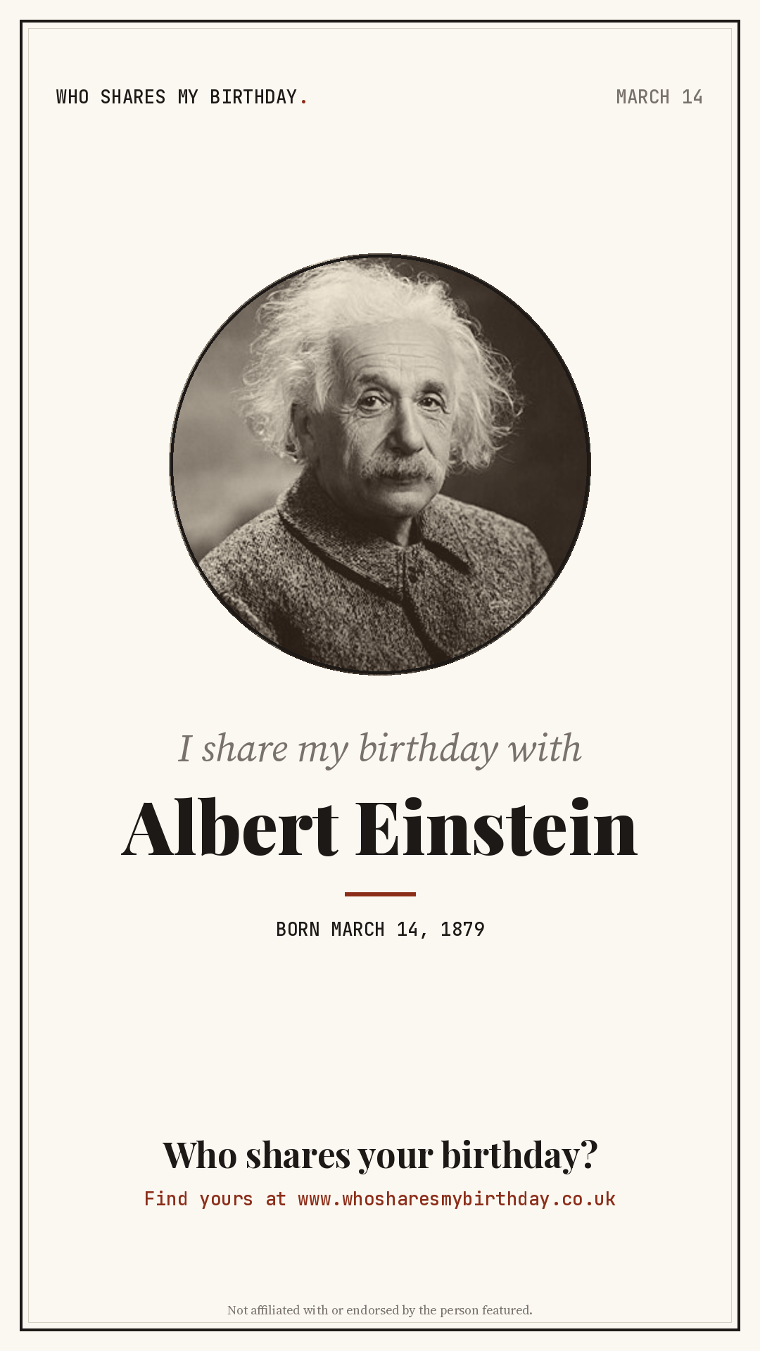 I share my birthday with Albert Einstein