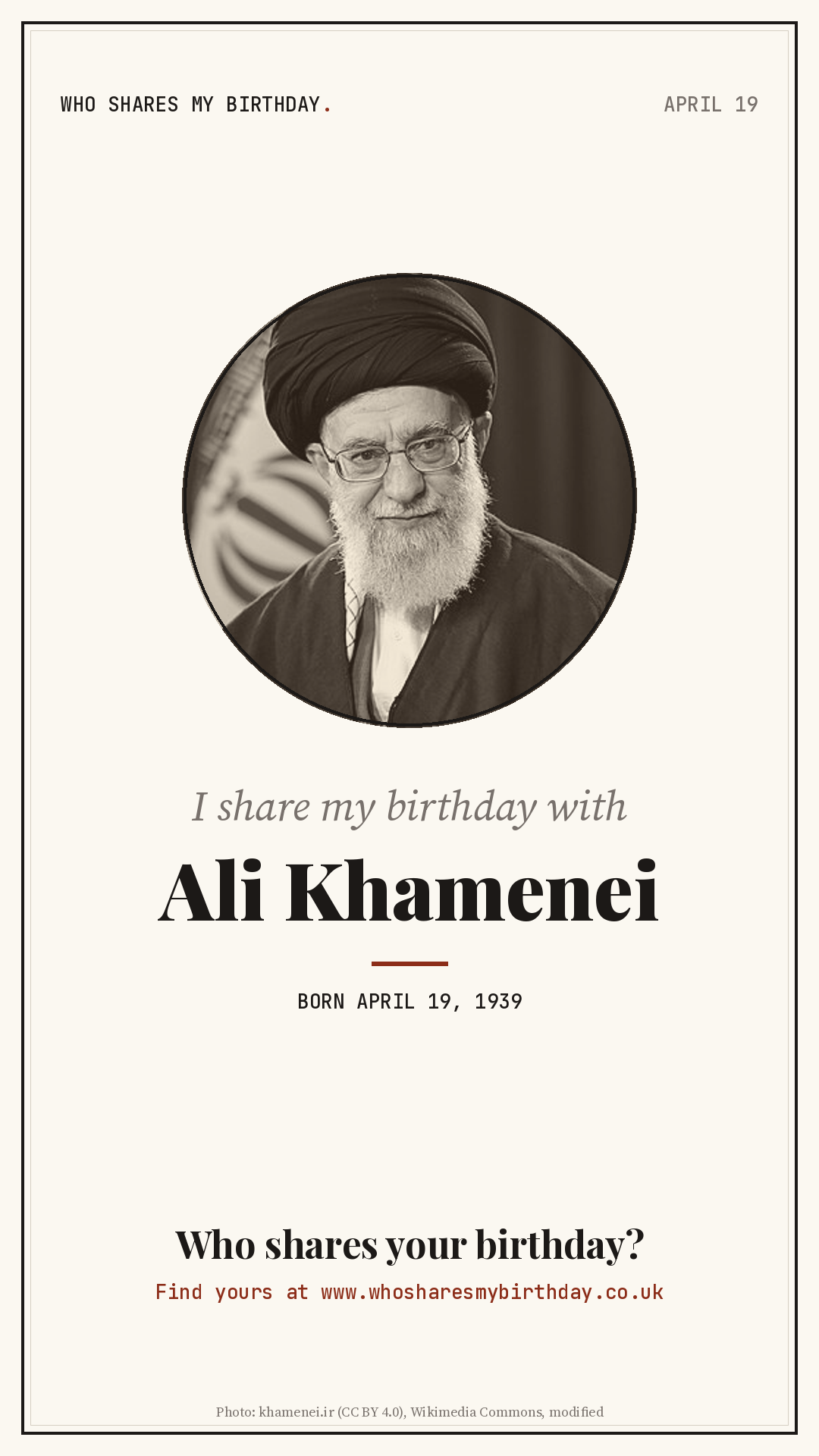 I share my birthday with Ali Khamenei