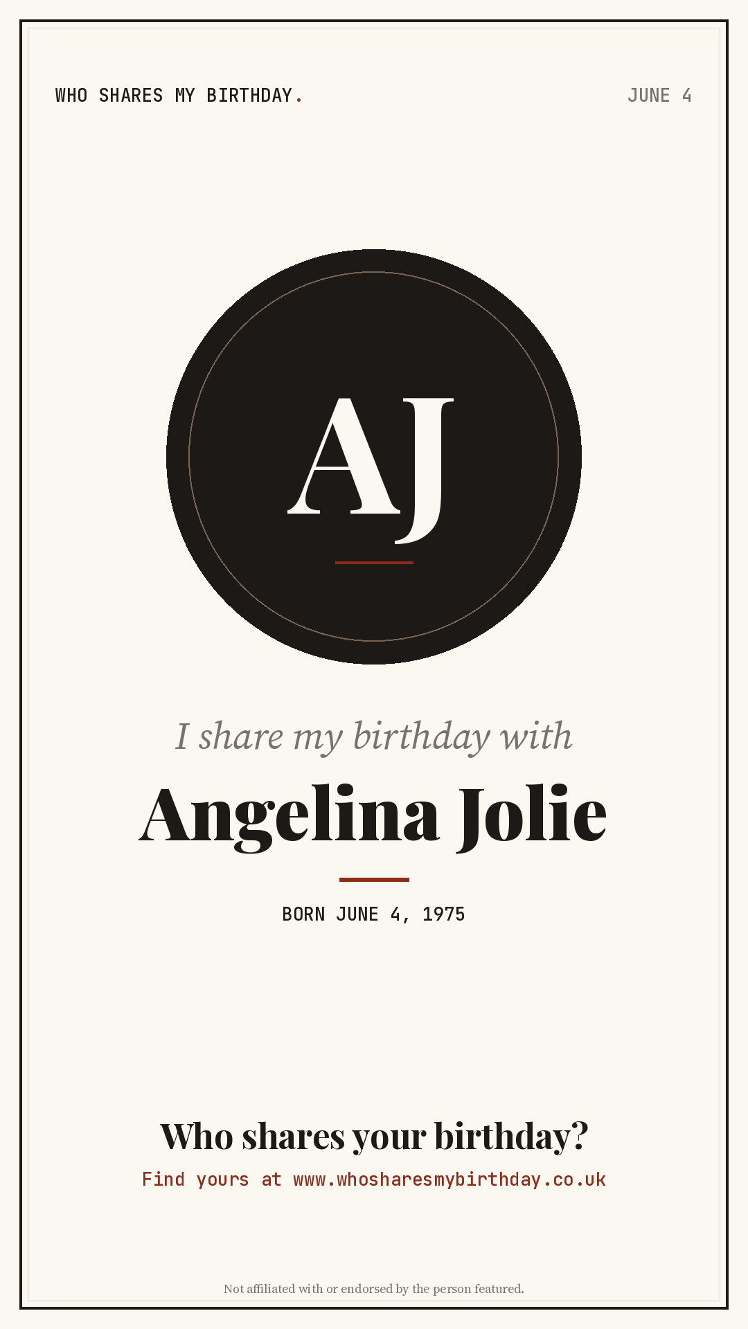 I share my birthday with Angelina Jolie