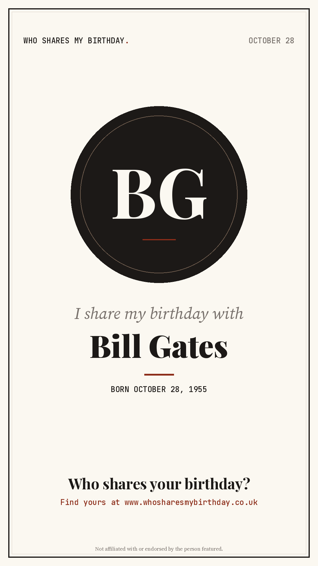 I share my birthday with Bill Gates