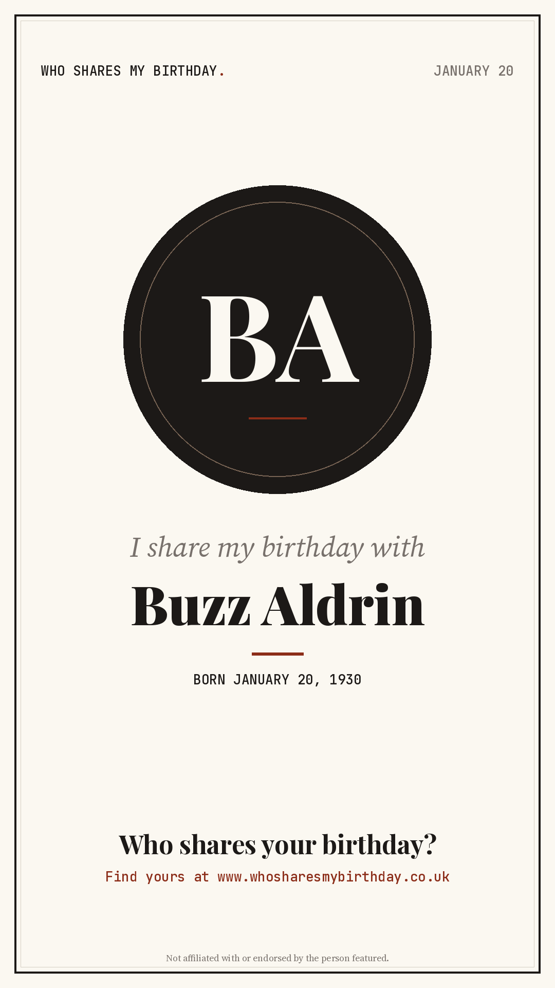 I share my birthday with Buzz Aldrin