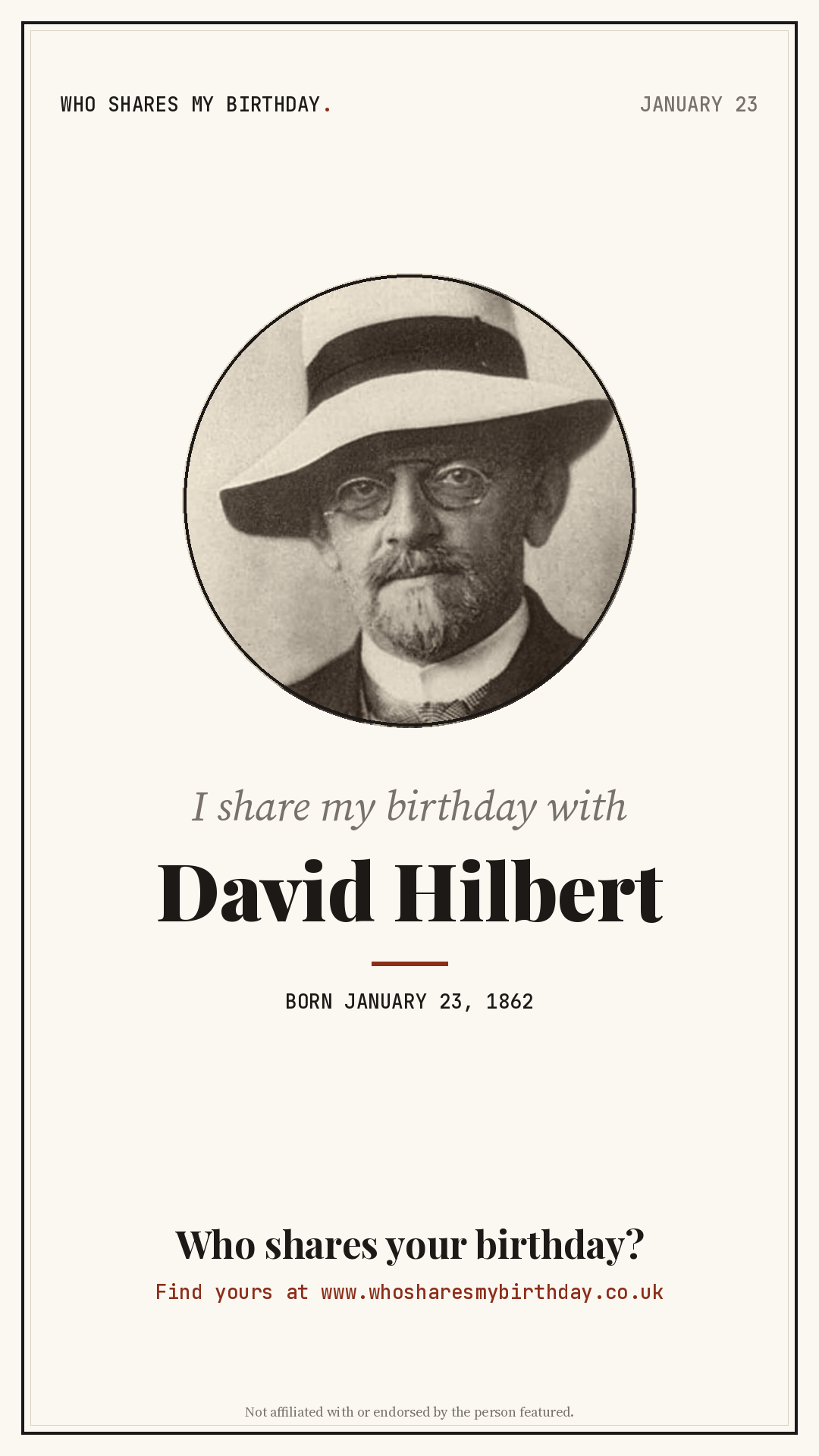 I share my birthday with David Hilbert
