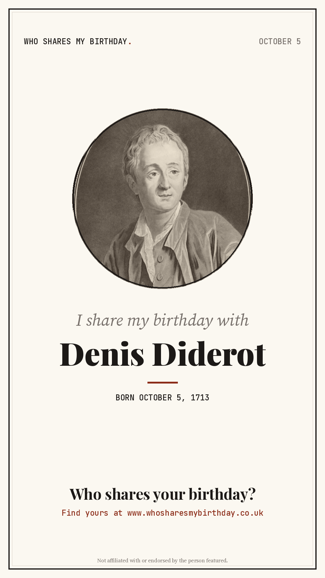 I share my birthday with Denis Diderot