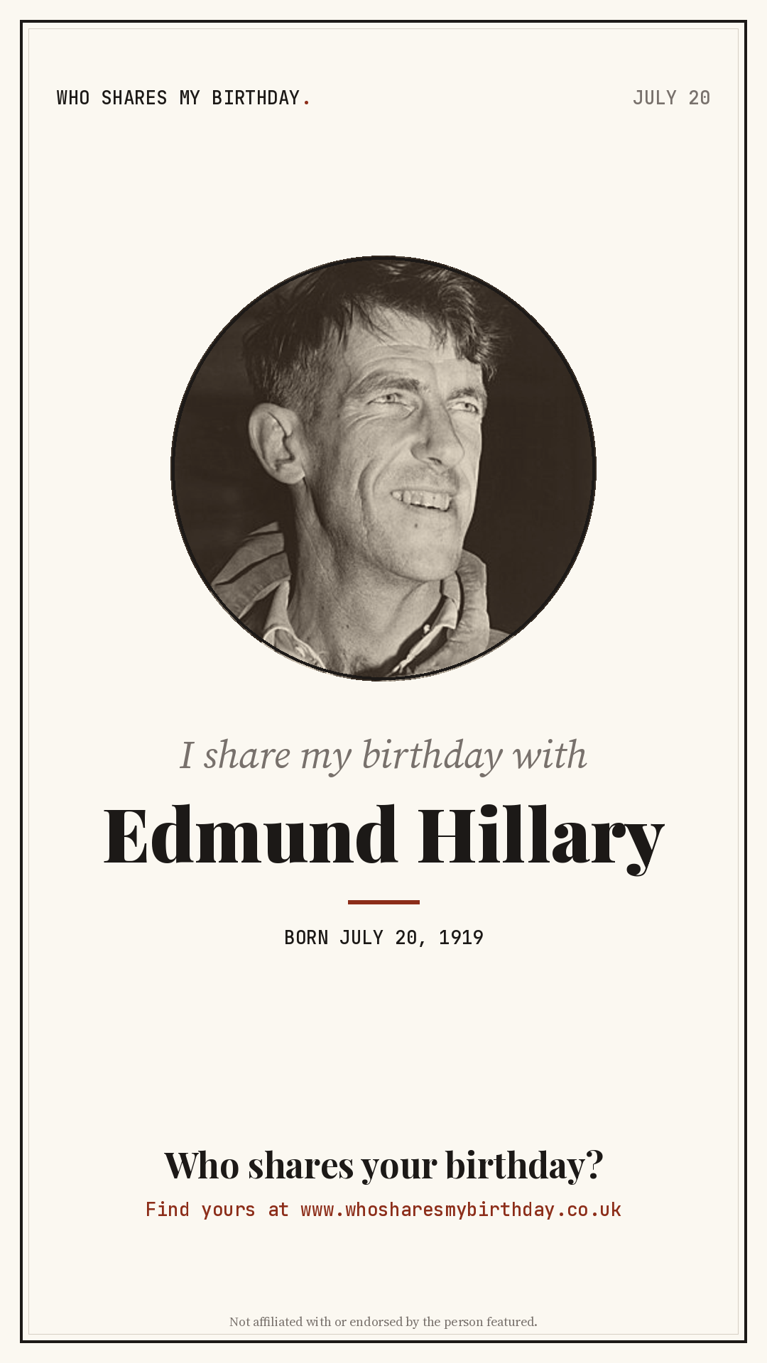I share my birthday with Edmund Hillary