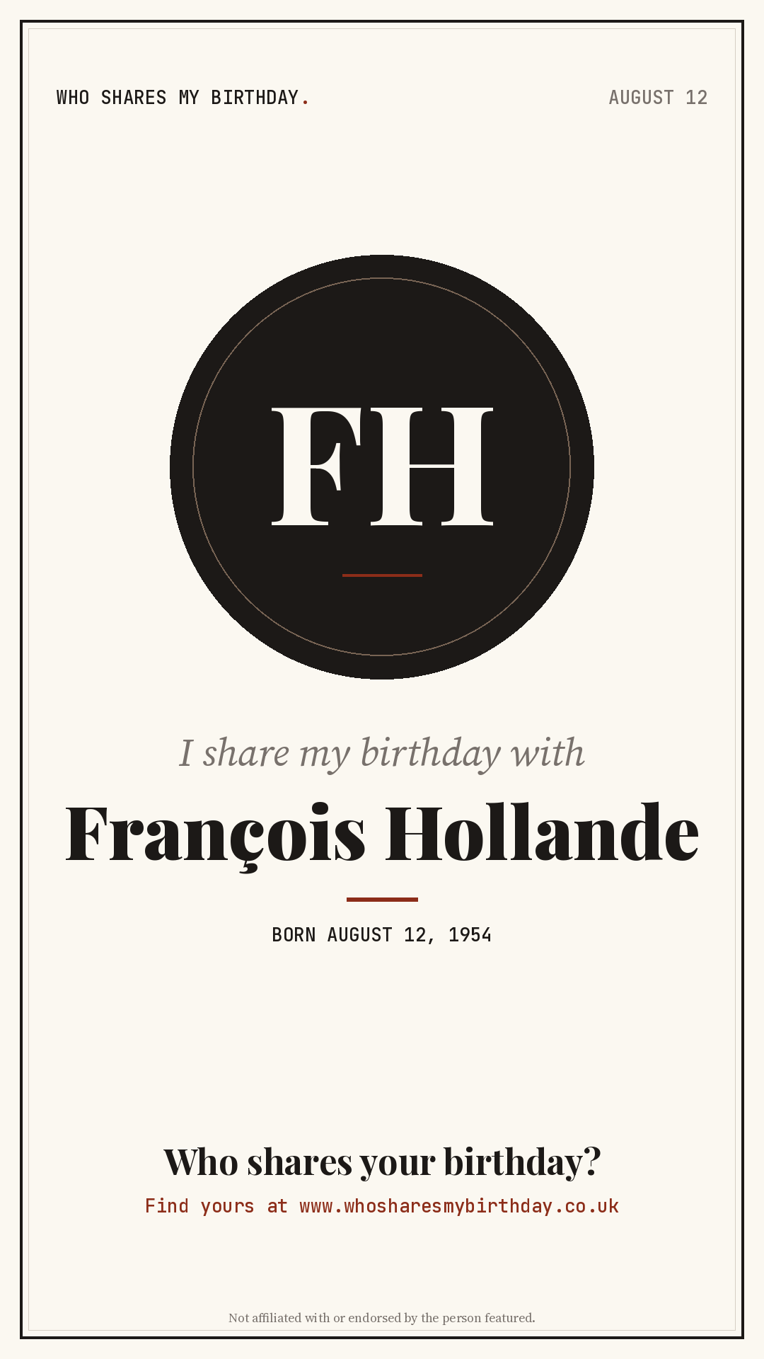I share my birthday with François Hollande