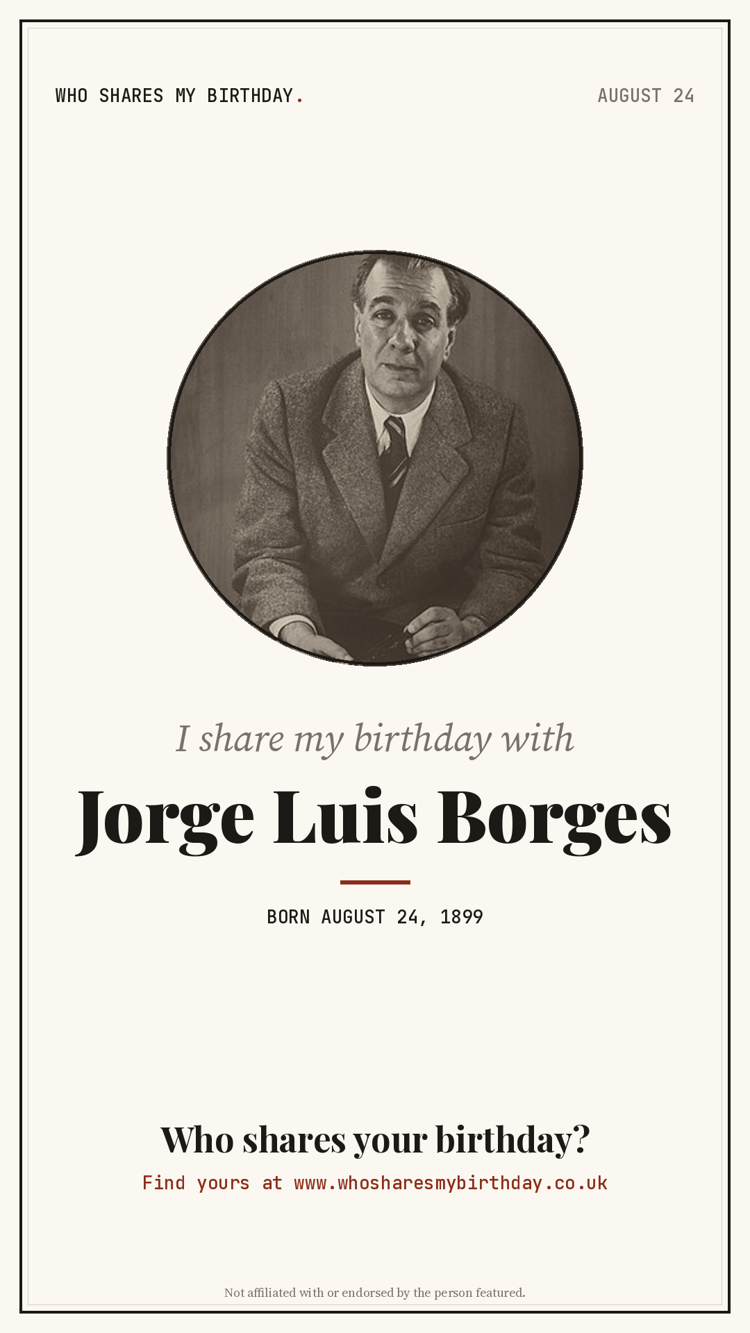 I share my birthday with Jorge Luis Borges